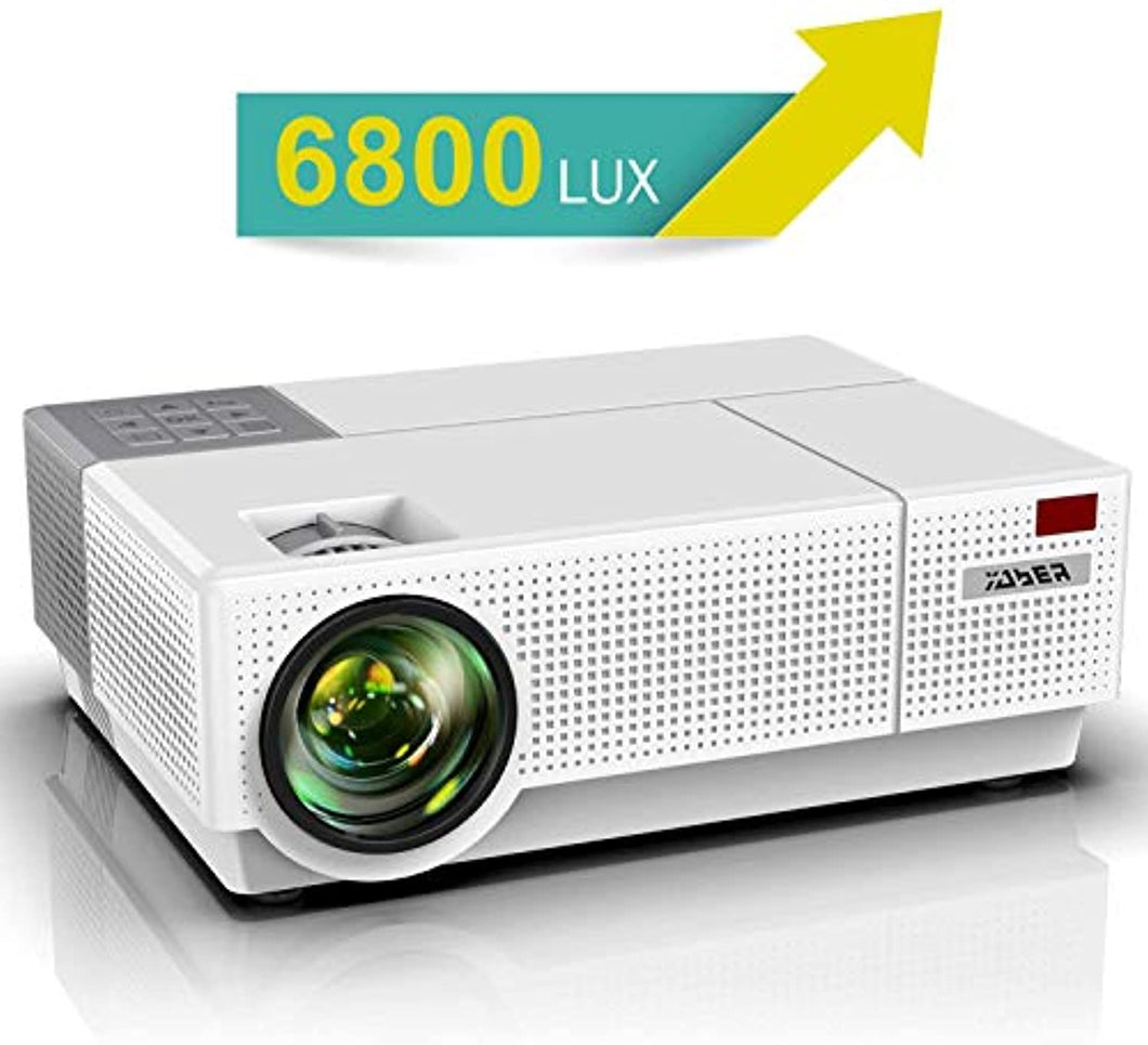 Vidéoprojecteur, YABER 6800 Lumens Video Projecteur Full HD 1080P (1920 x 1080) Retroprojecteur avec Correction Trapézoïdale 4D, Soutien 4K