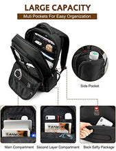 Charger l&#39;image dans la galerie, Norsens Sac à Dos Ordinateur Portable 17/15.6 Pouces Antivol pour Homme Imperméable Sac a Dos PC Portable pour Loisirs/Affaire/Scolaire Noir