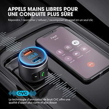 Charger l&#39;image dans la galerie, VicTsing Transmetteur FM Bluetooth, Adaptateur Radio QC3.0 Dual USB Ports Chargeur Voiture, Kit Voiture Émetteur FM Sans Fil,