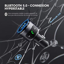 Charger l&#39;image dans la galerie, VicTsing Transmetteur FM Bluetooth, Adaptateur Radio QC3.0 Dual USB Ports Chargeur Voiture, Kit Voiture Émetteur FM Sans Fil,