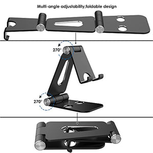 Simpeak Support Téléphone, Support Tablette, Support Dock Compatible pour téléphone Portable, Accessoires, Bureau, d'autres Smartphones Aluminium - Noir