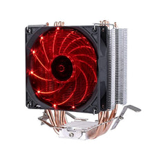 Charger l&#39;image dans la galerie, Ventilateur de processeur - upHere CPU Cooler -  92mm - 4 tubes Thermiques - ultra silencieux - Intel - AMD - rouge