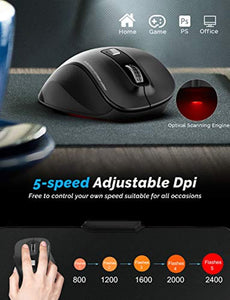 Souris sans fil Optique pour Ordinateur Portable Optique USB 2,4 G USB Noire