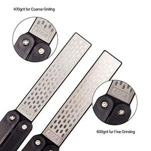 Aiguiseurs de couteau, 400/600 Grit pliant poche diamant pierre à aiguiser, poche à double face pierre à aiguiser pour Camping en plein air cuisine jardin