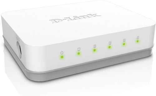 D-Link GO-SW-5G Mini Switch Gigabit 5 Ports Ethernet Blanc - Idéal Partage de Connexion et Mise en Réseau Small/Home Office