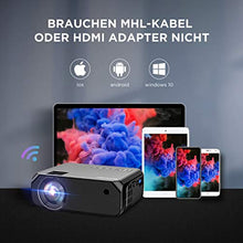 Charger l&#39;image dans la galerie, Vidéoprojecteur WiFi, Full HD 1080P Supporté 5000 Lux Wireless Screen Mirroring Projecteur, Native 720P Retroprojecteur HDMI Portable