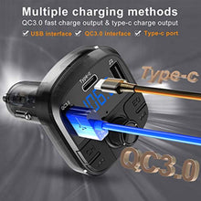 Charger l&#39;image dans la galerie, Clydek Bluetooth 5.0 FM Transmetteur, Kit Mains-Libres pour Voiture avec Port USB QC3.0, Adaptateur Audio pour Voiture