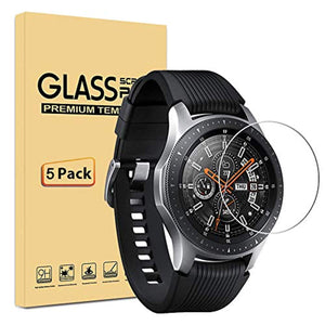 AILRINNI [Pack de 5] Samsung Galaxy Watch 46mm Protection écran, Film Protection d'écran en Verre Trempé  [Anti-Rayure] Dureté 9H écran