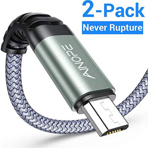 Câble Micro USB AINOPE [Lot de 2, 2M] Câble Chargeur Micro USB Samsung Nylon Câble Samsung s7, Câble de Charge Rapide pour Samsung S7 / S6 / J7 / Note 5, Huawei, Wiko, Nexus, Motorola.