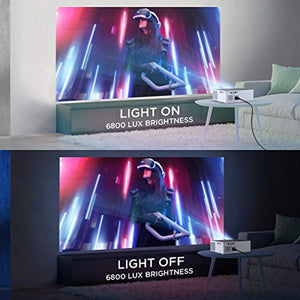 Vidéoprojecteur Full HD, BOMAKER 6800 Lumens Native 1080P avec Zoom 4D Trapézoïdale ± 50 ° Keystone Soutien 4K Son Dolby Rétroprojecteur 300 " 90,000 Heures Projecteur LED Home Cinéma & Présentation