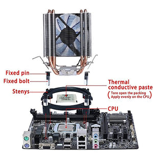 Ventilateur de processeur - upHere CPU Cooler -  92mm - 4 tubes Thermiques - ultra silencieux - Intel - AMD - rouge