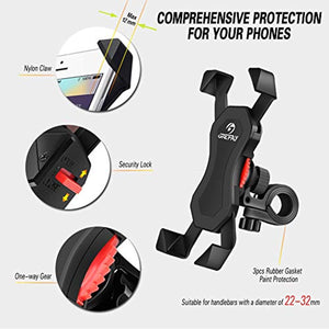 Grefay Support de Vélo Moto Téléphone Guidon de Vélo Moto Berceau Collier avec Rotation 360 pour 3,5 à 6,5 Pouces GPS pour Smartphones Autres Appareils (Black-1)