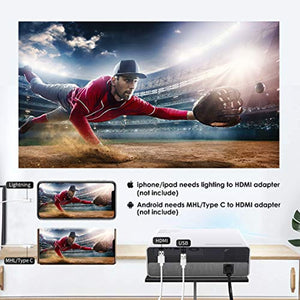 Vidéoprojecteur, ELEPHAS 6800 Lumens Rétroprojecteur 1080P Natif 1920x1080 Full HD Projecteur LED Portable Multimédia Home Cinéma Présentation PPT