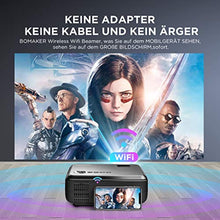 Charger l&#39;image dans la galerie, Vidéoprojecteur WiFi, Full HD 1080P Supporté 5000 Lux Wireless Screen Mirroring Projecteur, Native 720P Retroprojecteur HDMI Portable