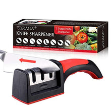 Charger l&#39;image dans la galerie, Eguiseur de Couteau, Eguiseur de Couteau Professionnel, Aiguiseur Couteaux, Aiguiseur Couteaux Professionnel, 3 en 1 Aiguiseur de Cuisine avec Base Anti-dérapante, Affuteur Couteau Knife Sharpeners