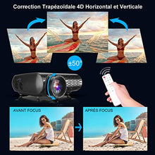 Charger l&#39;image dans la galerie, Vidéoprojecteur, WiMiUS 6000 Lumens Full HD 1920x1080P Natif Rétroprojecteur Supporte 4K Son Dolby Réglage Digital 70,000 Heures LED Home Cinéma