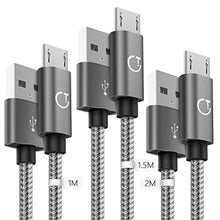 Charger l&#39;image dans la galerie, Gritin Câble Micro USB [1m+1.5m+2m / Lot de 3]- Gris Sidéral