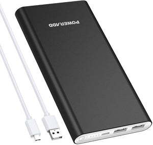 Batterie externe - POWERADD Pilot 2GS - 10000 mAh - 2 ports USB - Aluminium - charge rapide - Argent