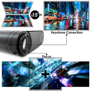 Vidéoprojecteur, ELEPHAS Videoprojecteur 5000 Lumens Mini Projecteur Vidéo Soutien 1080P Rétroprojecteur Full HD LED Portable Multimédia Home Cinéma Compatible VGA HDMI AV USB