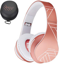 Charger l&#39;image dans la galerie, PowerLocus Casque Bluetooth sans Fil, Casque Audio stéréo Pliable sans Fil et Filaire avec Micro intégré, Micro SD/TF, FM pour iPhone/Wiko/Samsung/iPad/PC (Or Rose)