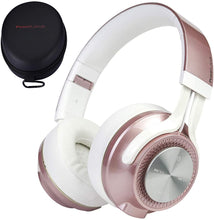 Charger l&#39;image dans la galerie, PowerLocus Casque Bluetooth sans Fil, [Bluetooth 5.0,40H de Jeu] Casque Audio stéréo sans-Fil ou Filaire avec Micro et Basses Profondes, Casque pour iOS/Android/Ordinateur Portable/PC/TV(Or Rose)