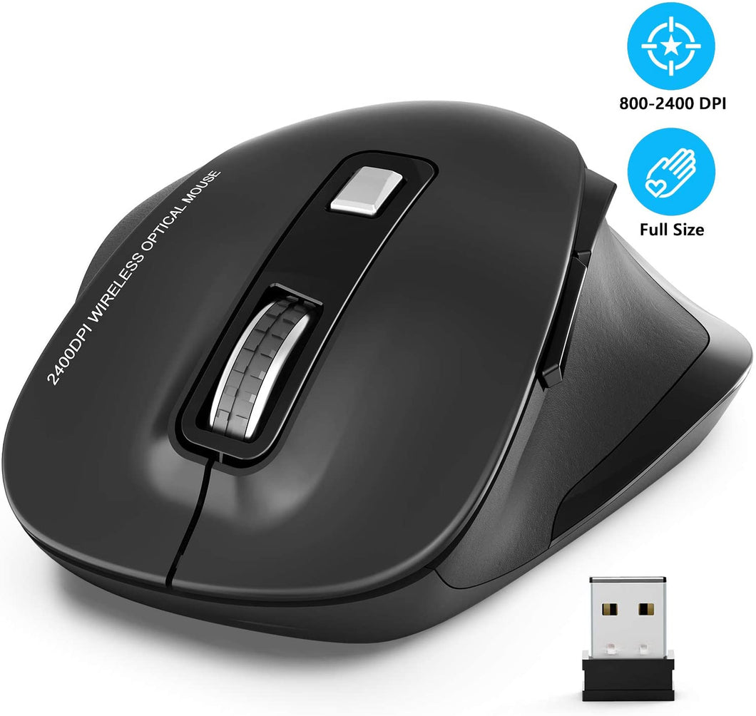 Souris sans fil Optique pour Ordinateur Portable Optique USB 2,4 G USB Noire