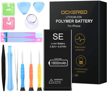 Charger l&#39;image dans la galerie, Ockered 1800mAh Batterie Interne pour iPhone Se de Remplacement, Grande capacité Rechargeable Batterie avec Complet kit d’Outils de réparation de l’adhésif Instructions