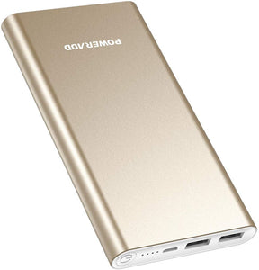 Batterie externe - POWERADD Pilot 2GS - 10000 mAh - 2 ports USB - Aluminium - charge rapide - Argent