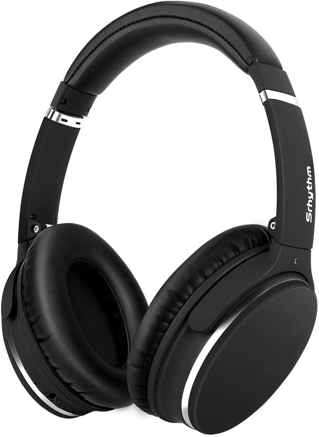 Casque Bluetooth sans Fil à Réduction de Bruit Active, Casque Audio Stéréo HD Plug and Play avec 16H / Basse Profonde/Double Capteur 40mm / Micro Intégré, Srhythm Version NC-25 (Mat-Noir)