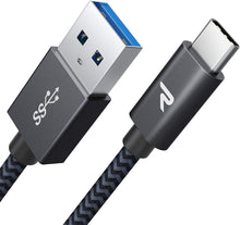 Charger l&#39;image dans la galerie, Rampow Câble USB Type C à USB 3.0 - Câble USB C Charge/Synchro Ultime Rapide Nylon Tressé Gris Sidéral