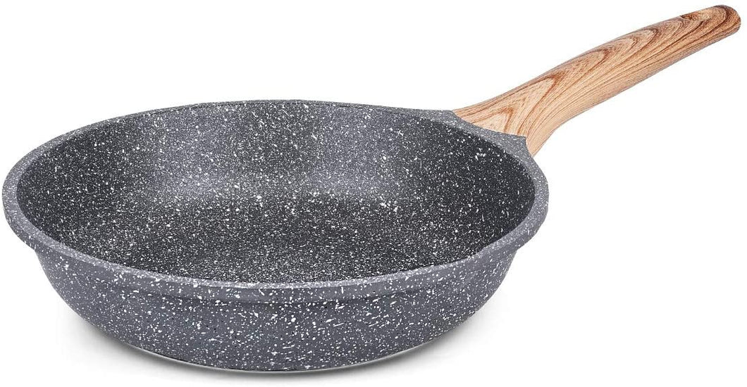 ZUOFENG Poêle à Frire Antiadhésive 20CM, Casseroles en Pierre, Revêtement de Granit, Poêle à Omelette Casseroles. (Gris, 20CM)