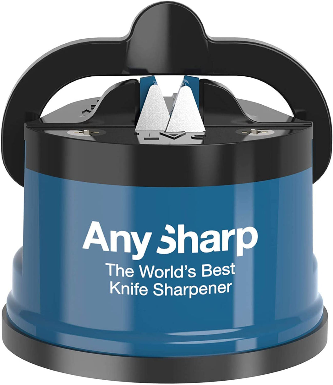 AnySharp Aiguiseur de Couteaux avec Ventouse Bleu