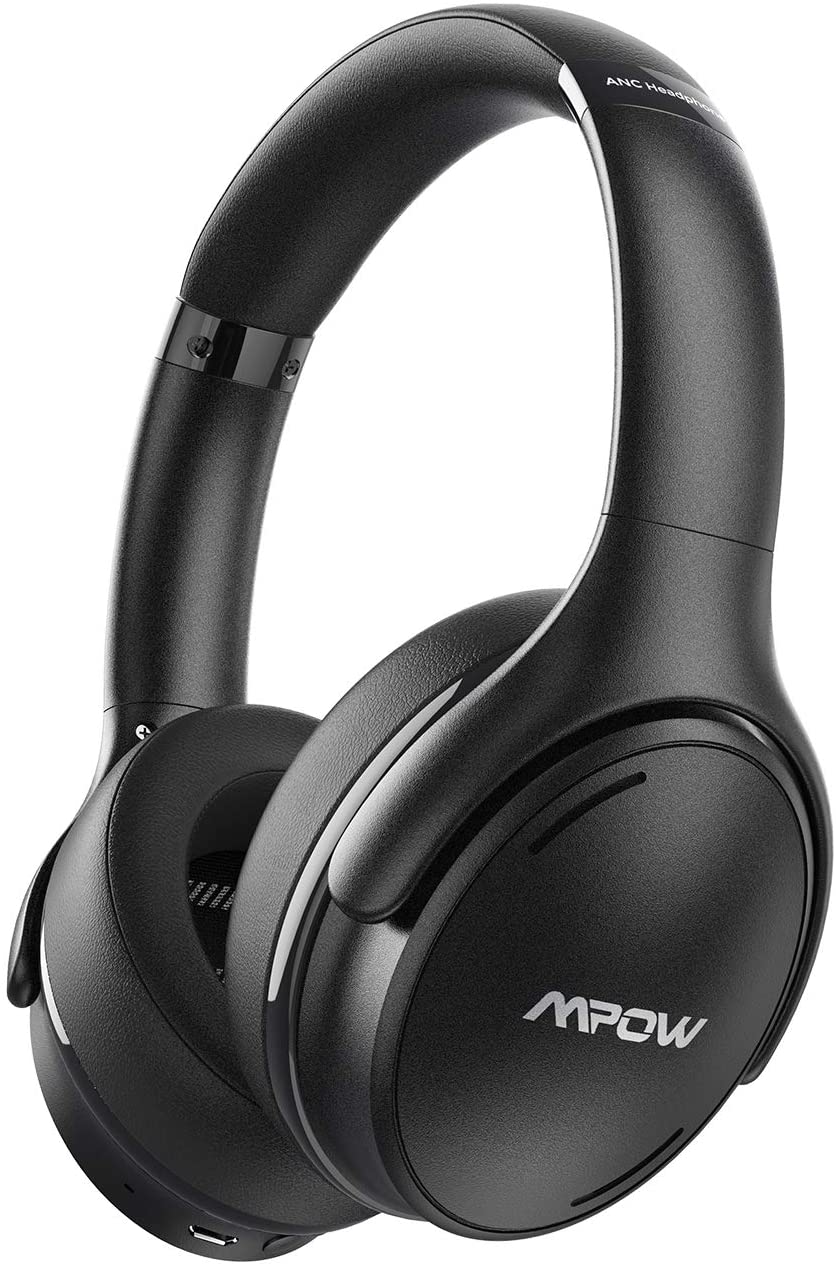 Casque Bluetooth 5.0 sans Fil, Mpow H19 IPO Casque Reduction de Bruit Active, 35 Heures Stéréo Hi-FI Casque avec CVC 8.0 Micro, Charge Rapide Casque Audio ＆ Mode Filaire, pour Téléphone PC iPad TV