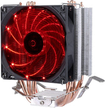 Charger l&#39;image dans la galerie, Ventilateur de processeur - upHere CPU Cooler -  92mm - 4 tubes Thermiques - ultra silencieux - Intel - AMD - rouge