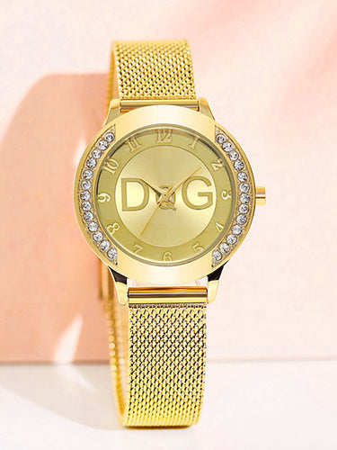 Femme Montres a Quartz Classique Mode Argent Doré Acier Inoxydable Chinois Quartz Dorée Argent Etanche Montre Décontractée Imitation de diamant 30 m 1 pièce Analogique Un ans Autonomie de la batterie