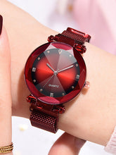 Charger l&#39;image dans la galerie, Femme Montres a Quartz Simple Mode Noir Bleu Rouge Acier Inoxydable Chinois Quartz Rouge Violet Or rose Etanche Design nouveau Imitation de diamant 30 m 1 pièce Analogique Un ans Autonomie de la