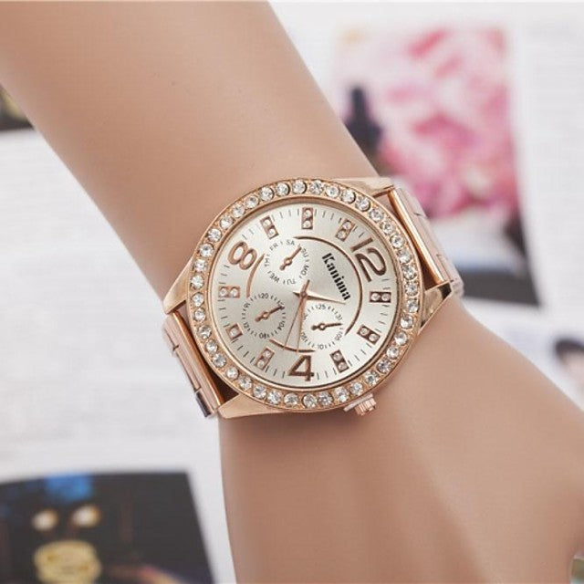 Femme Montres de luxe Montre Montre de diamant Quartz Argent / Doré / Or Rose Analogique dames Etincelant Mode - Argent Doré Or Rose Un ans Autonomie de la batterie / Jinli 377