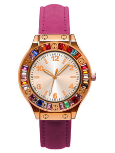 Montres femme a Quartz Mode couleur Rouge de Rose